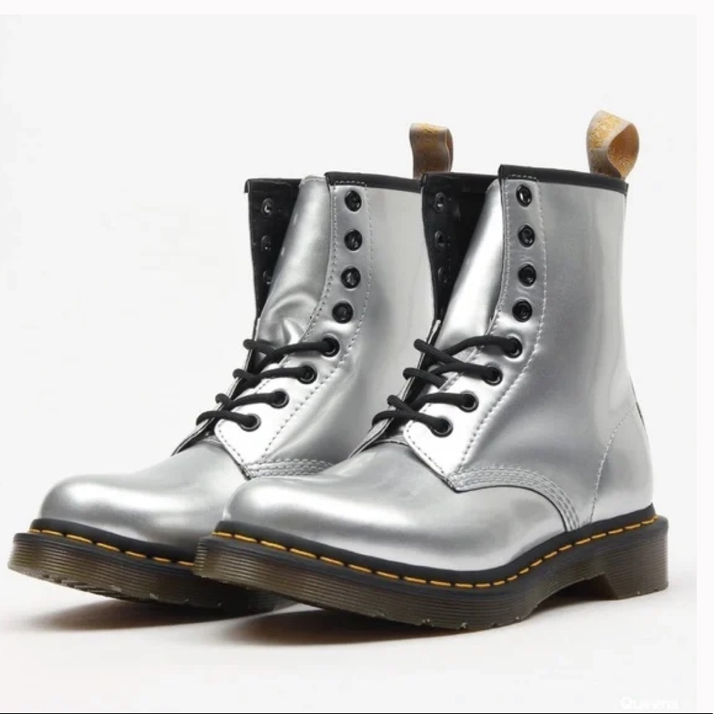 Dr. Martens 1460 Vegan Silver Metallic Chrome Boot